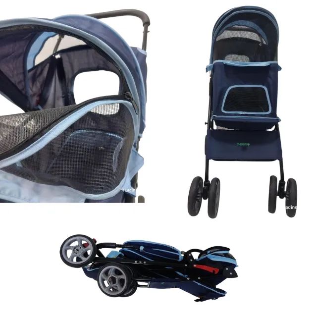 Carrinho De Passeio Pet  Para Cães E Gatos Meemo Usado Azul (Usado)Carrinho De Passeio Pet - Foto 3