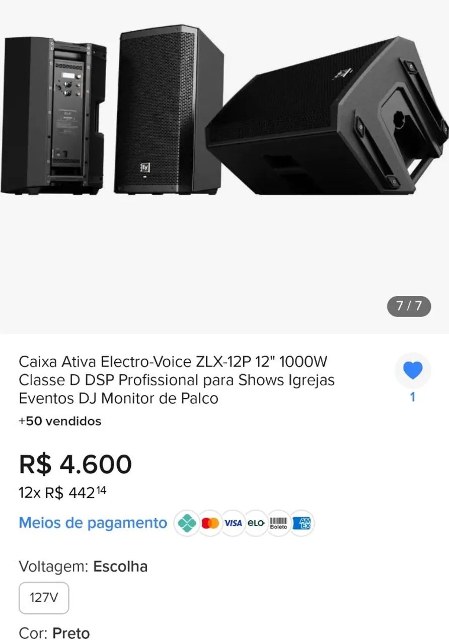 Caixa ativa Eletrovoice ZLX12P - Foto 2