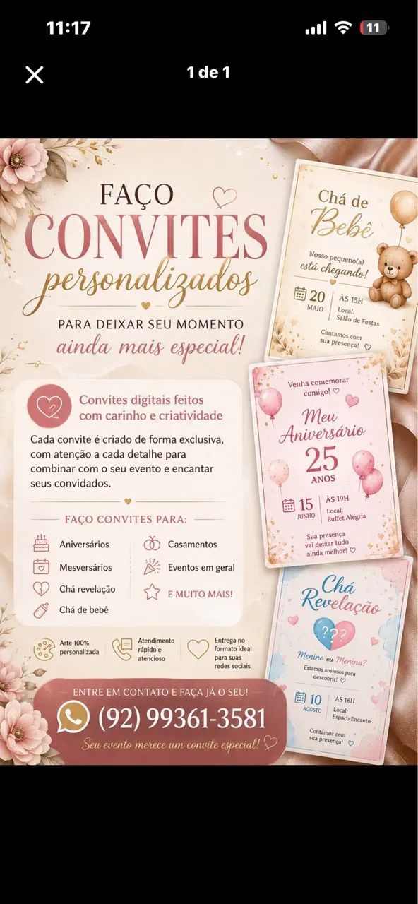 CONVITES DIGITAIS PERSONALIZADOS 