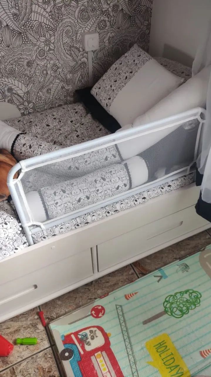 Berço branco 2 em 1, vira caminha  - Foto 3