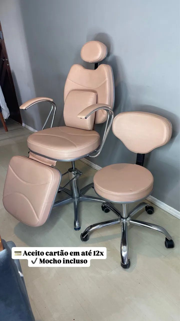 Cadeira Profissional para Estética Reclinável + Mocho | Excelente Estado - Foto 5