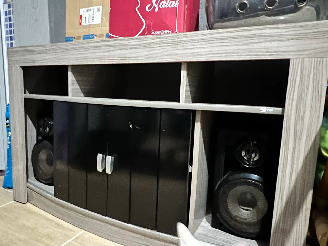 Rack cinza e preto excelente estado 