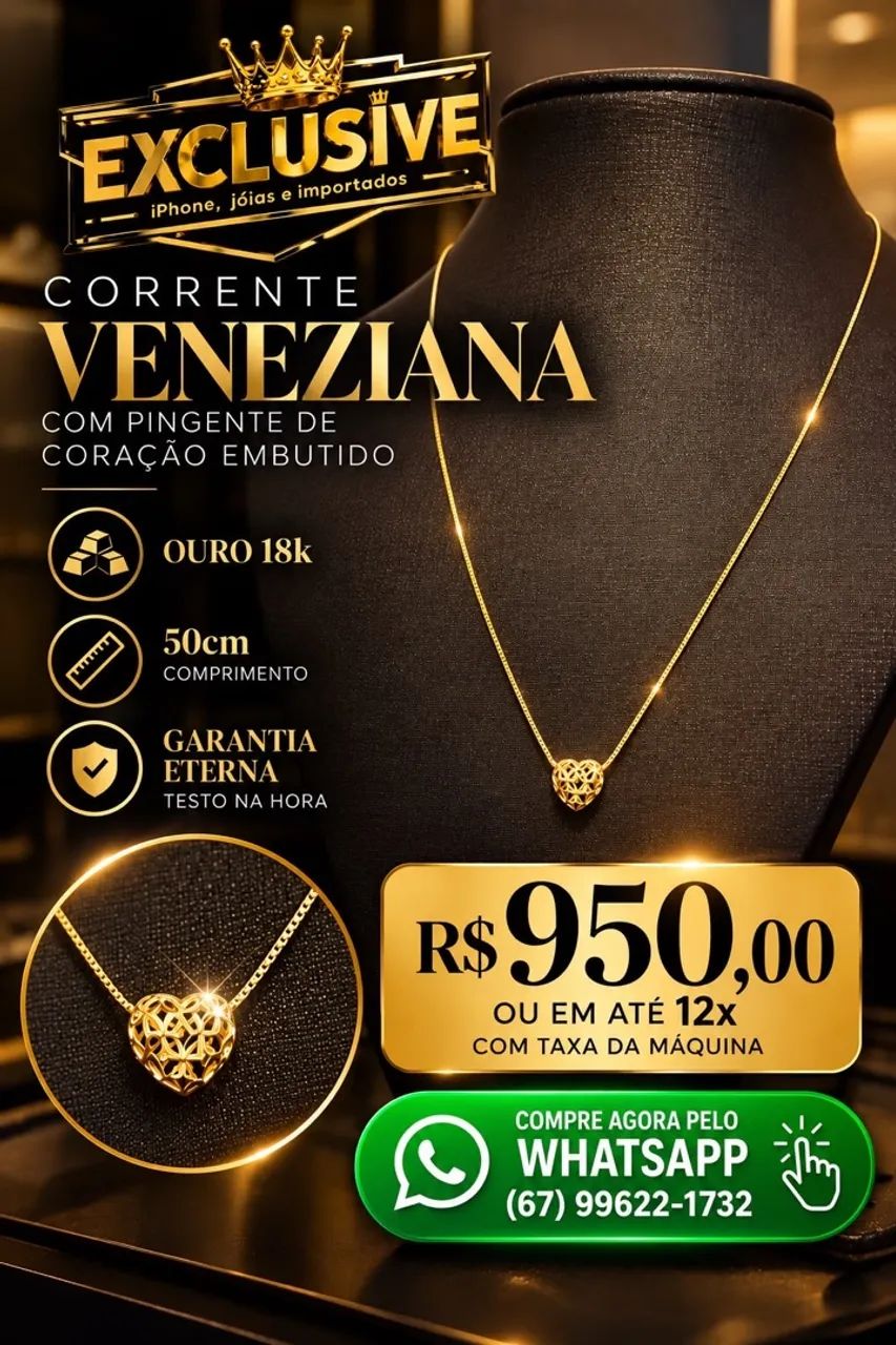 Corrente feminina em ouro 18k  - Foto 3