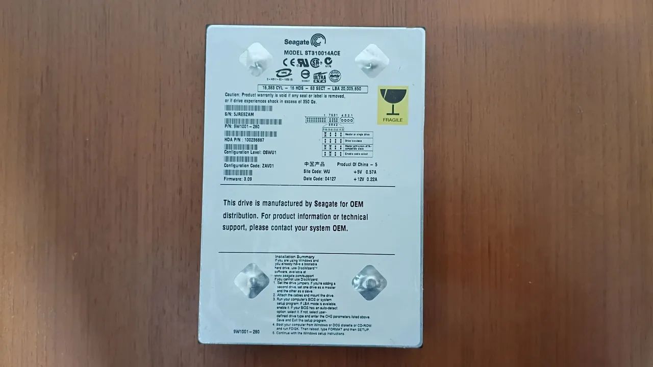 HD IDE 10GB SEAGATE