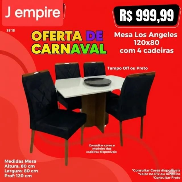 Mesa de jantar 4 cadeiras 