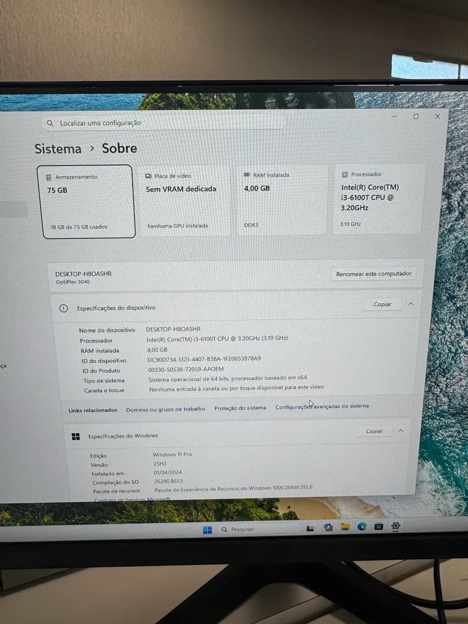 Computador Dell OptiPlex 3040 - Intel Core / 4GB RAM / Windows 11 Pro - Foto 2