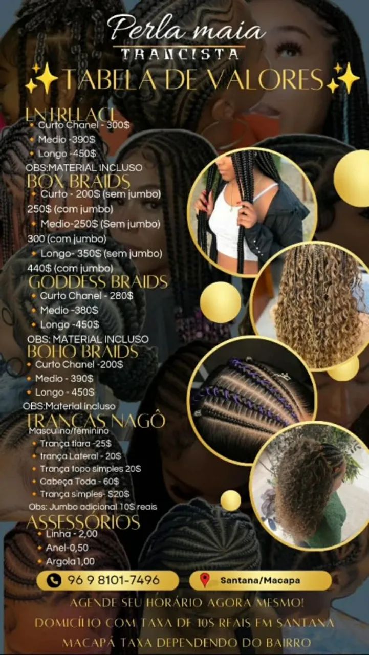 Tranças feminina e masculina 