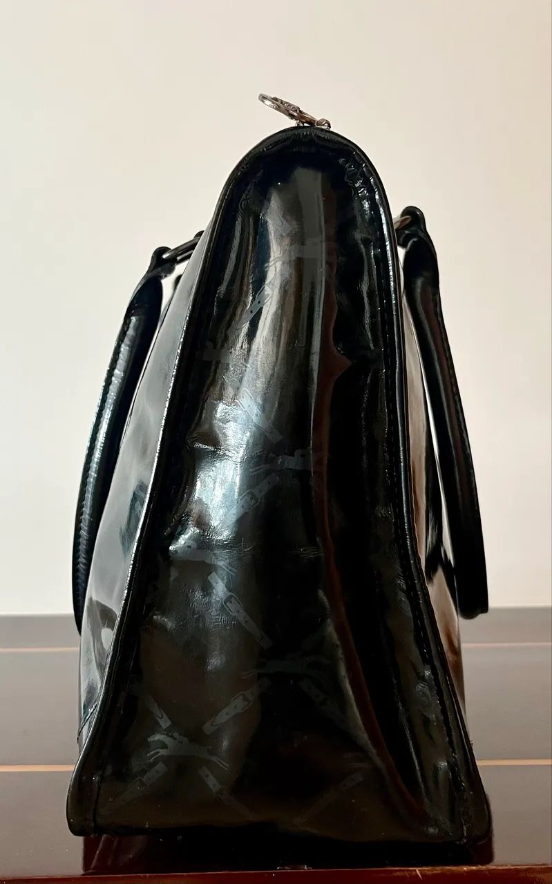Bolsa Longchamp Preto Vinil Como Nova - Foto 3
