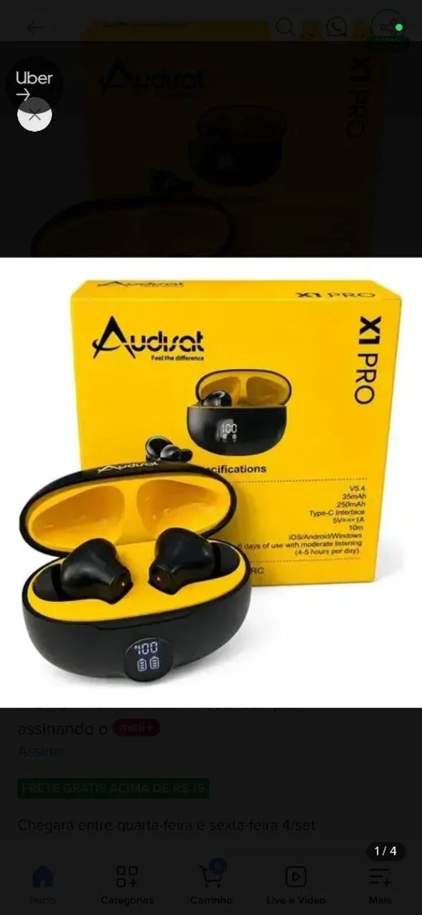 Fone sem fio Audi sat