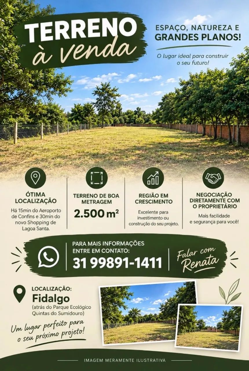 LOTE 2.500m2 EM FIDALGO