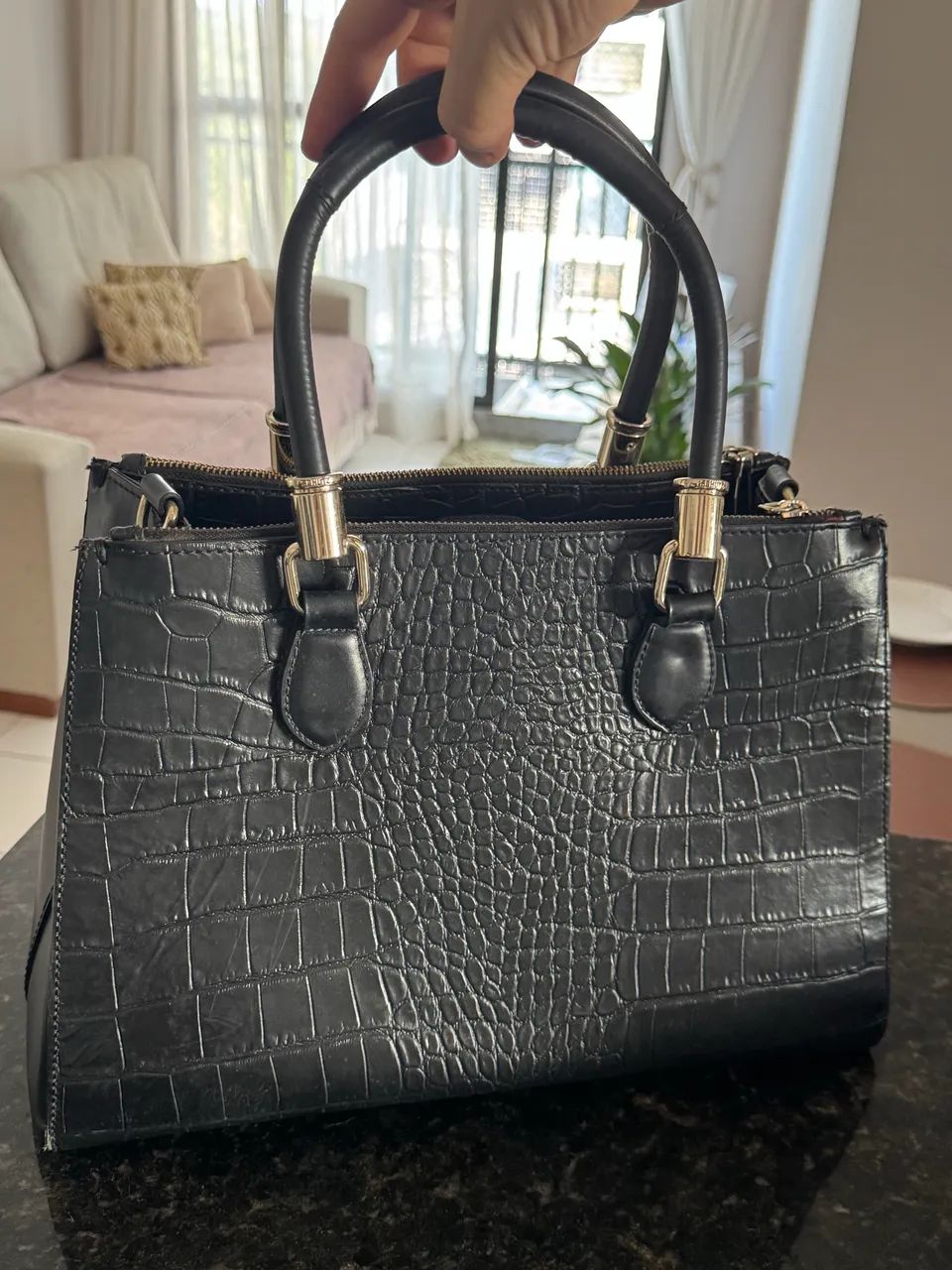 Bolsa Schutz clássica Couro Croco  - Foto 4