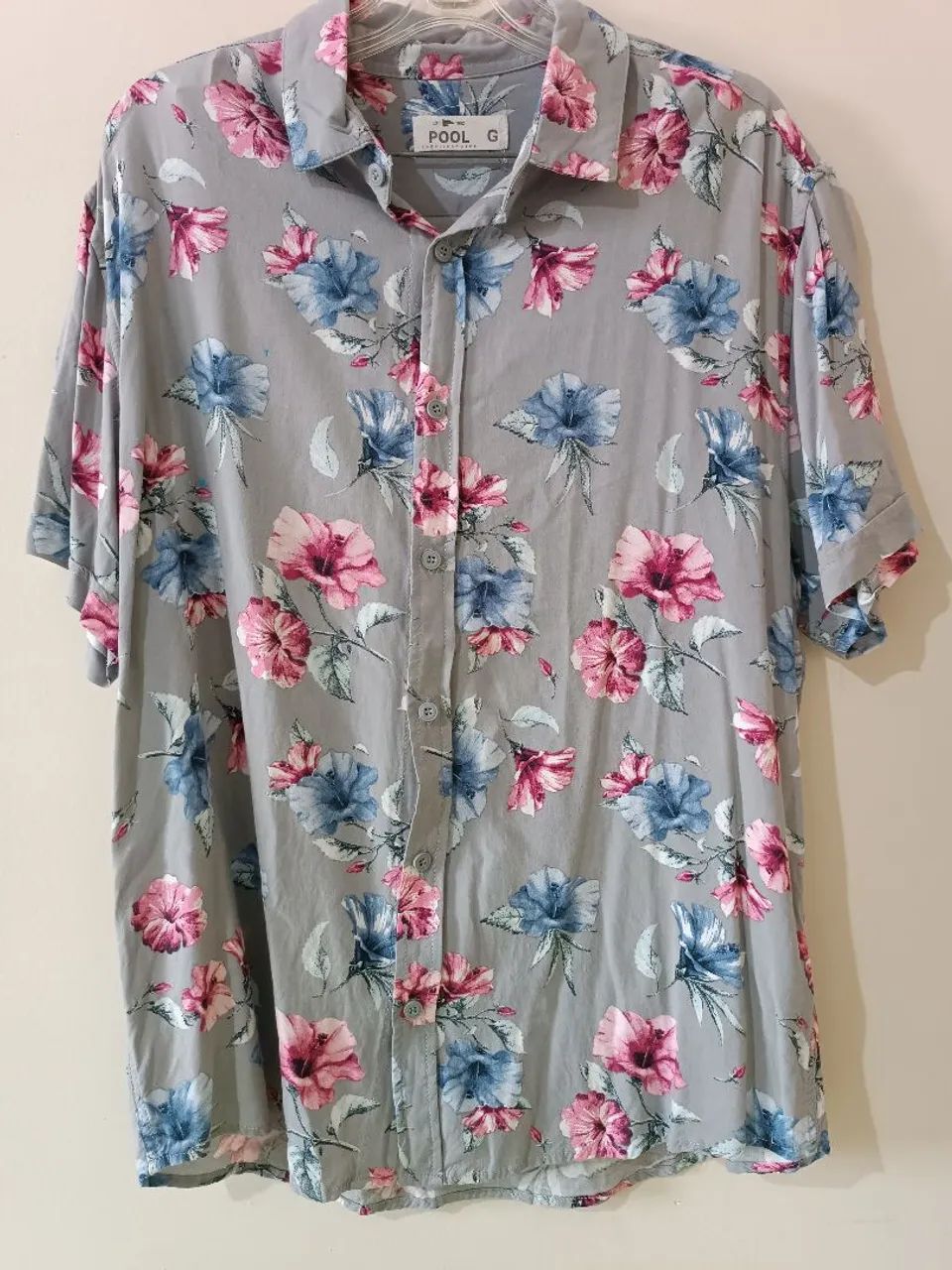 Camisa Masculina Floral Viscose Pool