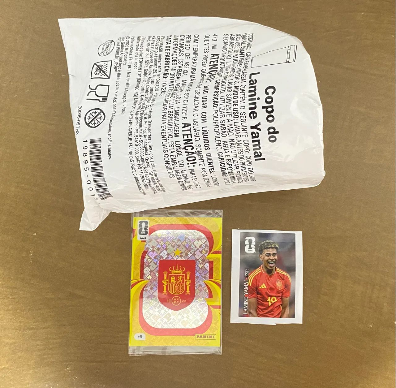 Kit Copo Yamal + Escudo Espanha + Figurinha Coca Yamal 