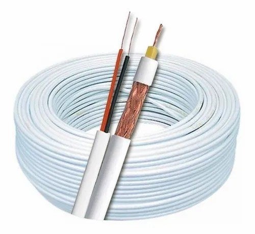 Cabo Coaxial Camera 4mm 80% Al+bipolar Cobre 26awg Br 100m Branco