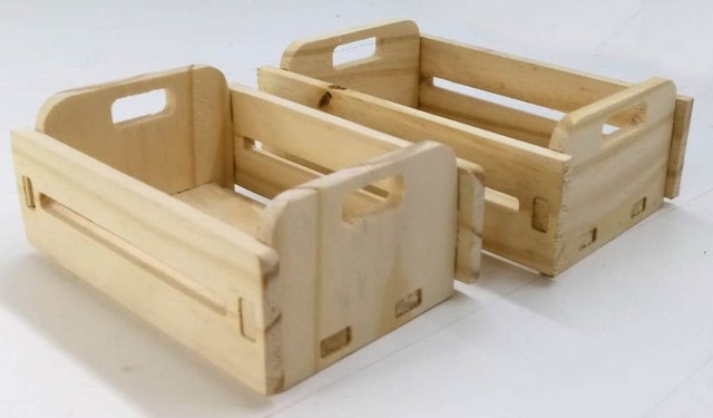 Mini engradado/ caixote madeira pinos - kit 10 ou 12 und. - Foto 4