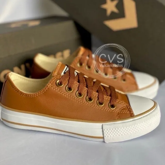 Tênis All Star marrom Caramelo de couro Sintético unissex N - 38