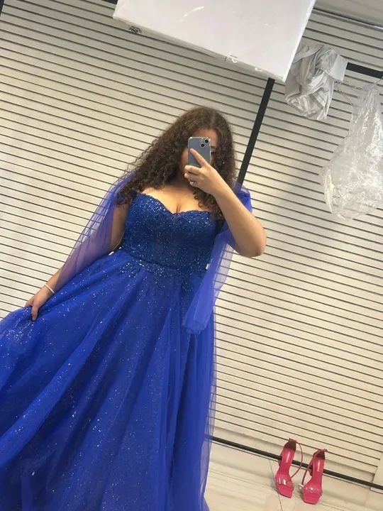 Vestido de festa debutante fashion azul