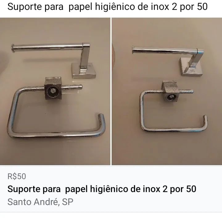 Suporte para Papel Higiênico de Inox (2 unidades)