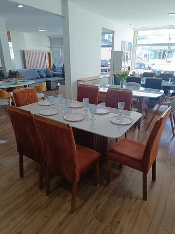 MESA DE JANTAR 1,70X0,90 COM 6 CADEIRAS TERRACOTA PRONTA ENTREGA