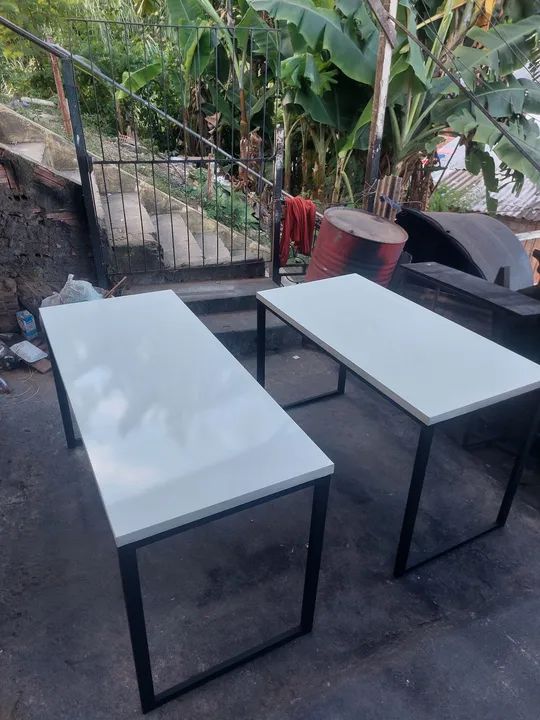 Mesa reta estilo industrial  - Foto 3