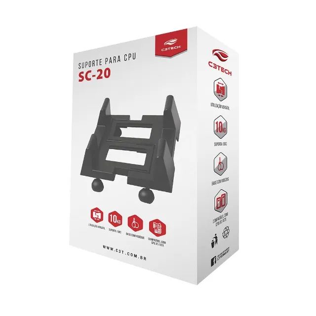 Suporte Para Gabinete C3Tech SC-20BK - WZetta - Foto 4