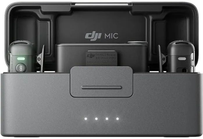 Microfone DJI Mic 2 (2 TX Microfone + 1 RX Receptor + 1 Case de carregamento)