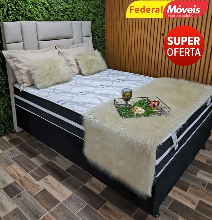 Cama Box Casal em Promoção 1,38m Base + Colchão - Renove seu Quarto Conosco 