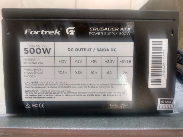 Fonte Gamer ATX Fortrek Crusader 500W