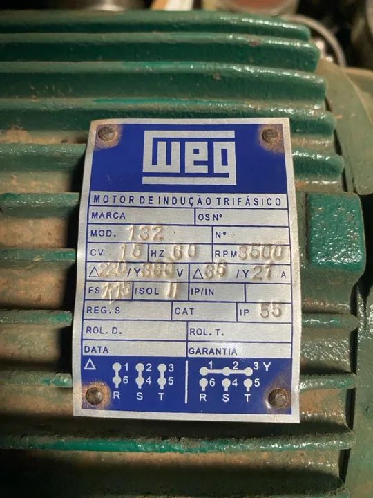 Motor trifásico 15hp Weg 220/380 - Foto 4