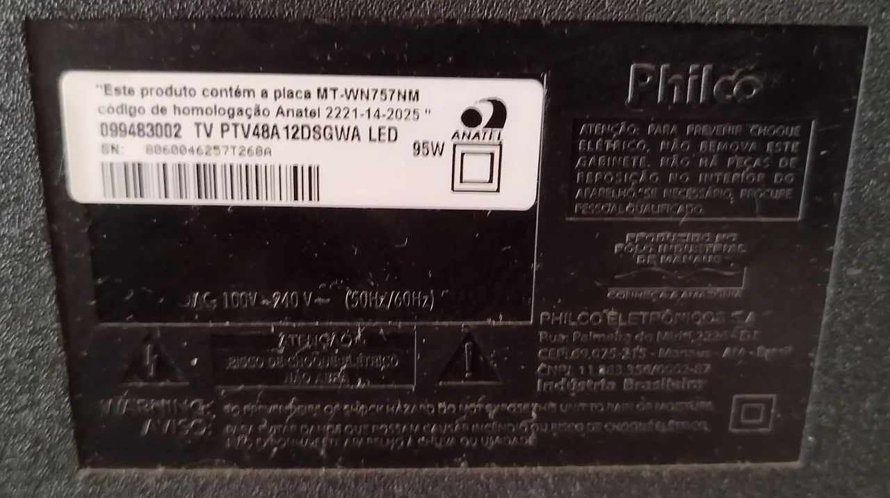 TV LED 48P PHILCO PARA RETIRADA DE PEÇAS - Foto 3