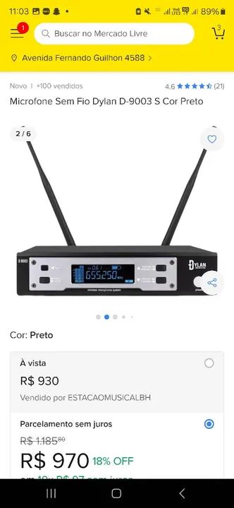 Microfone Sem Fio Dylan D-9003 S Cor Preto - Foto 3