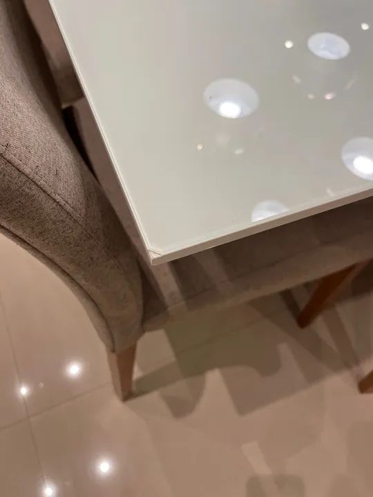 mesa c/8 cadeiras tampo vidro  - Foto 3