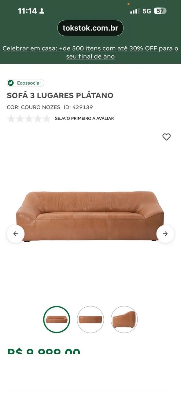 Sofá couro Tokstok  - Foto 2