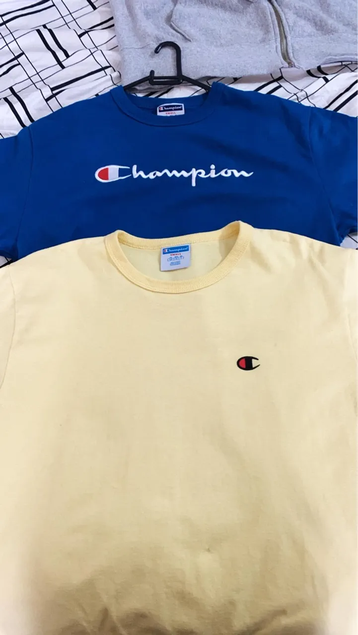 Camisetas Champion Azul e Amarela