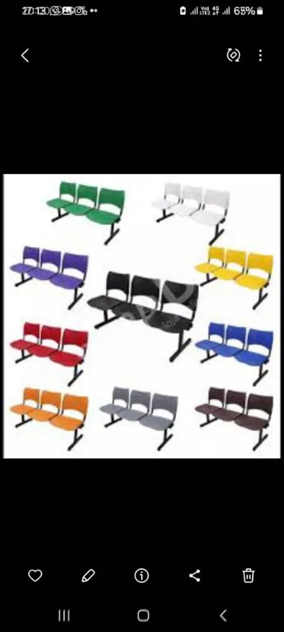 LONGARINAS 3 LUG P SALA ESPERA PVC PES  EM ACO *