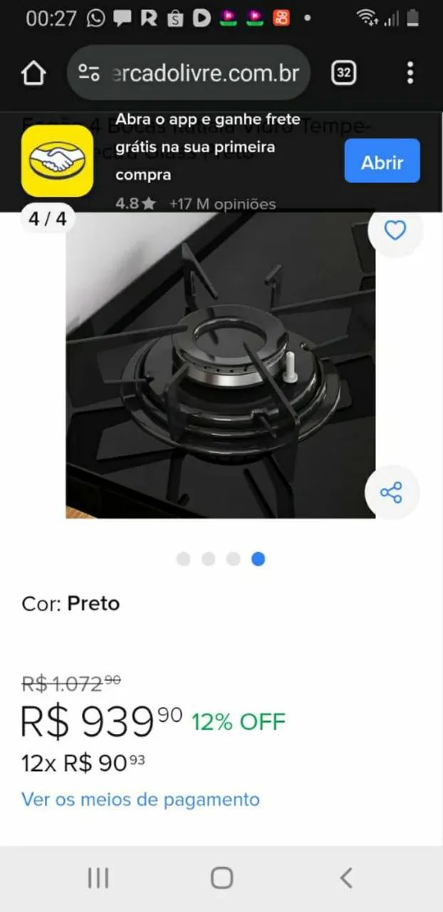 Fogão Itatiaia Electra Glass New - Foto 3