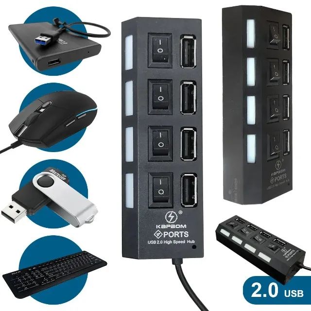 Hub Cabo Usb 2.0 Extensor 4 Portas High Speed Hd Pen Drive - Foto 2