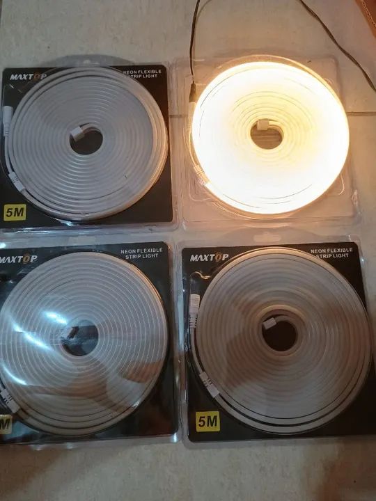 Fita Neon Led 5m branco quente + fonte - Foto 5