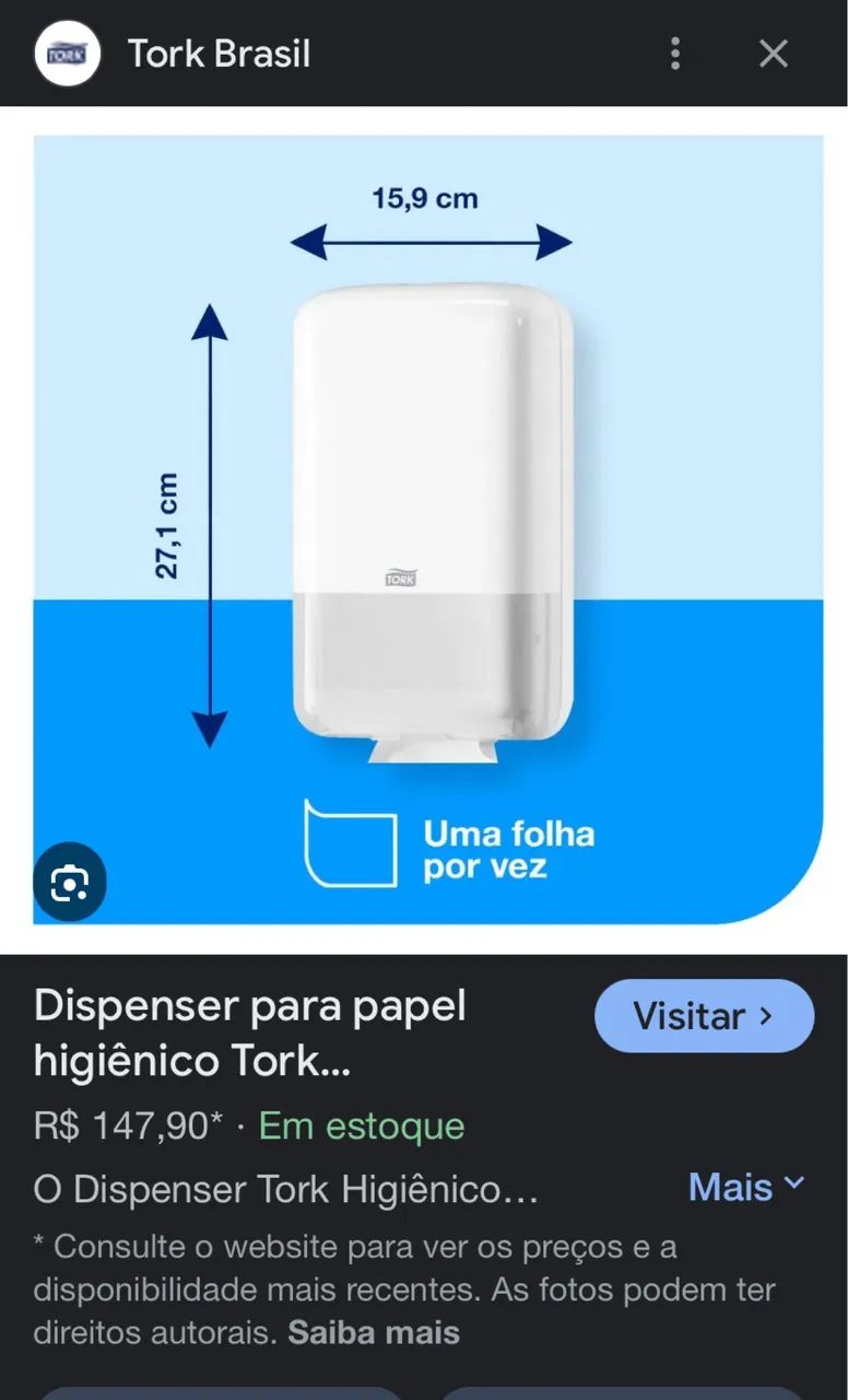 Porta papel higiênico cai-cai Tork branco  - Foto 3