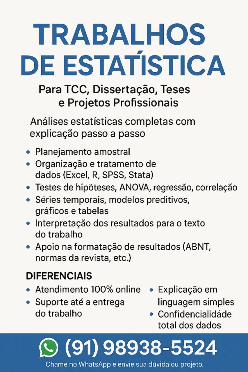 TRABALHOS DE ESTATÍSTICA PARA TODO BRASIL