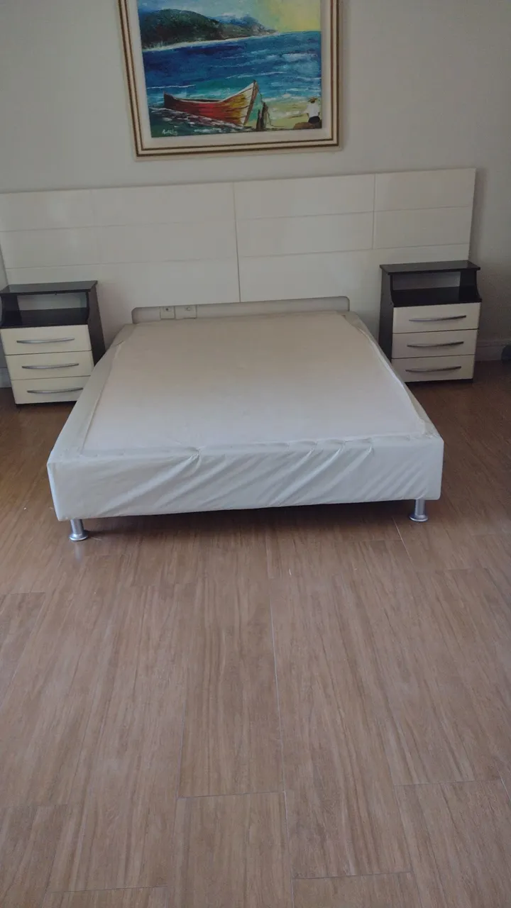 Cama Box Casal com Cabeceira e 2 Criados