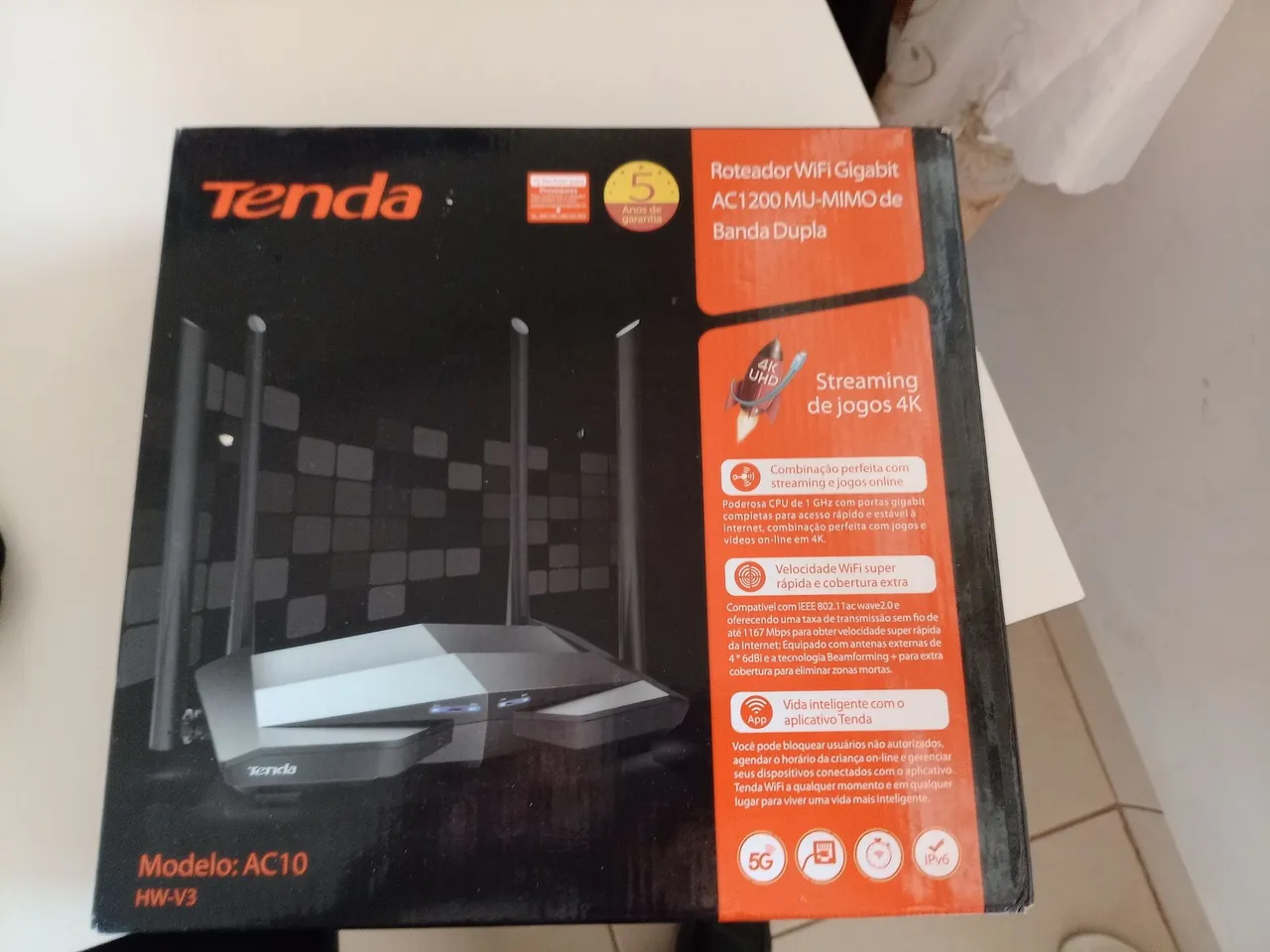 Roteador WiFi Gigabit AC1200 Tenda AC10