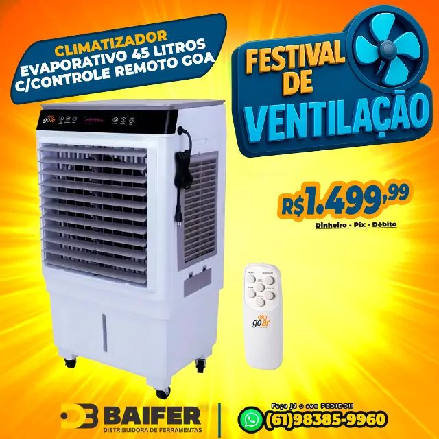 Climatizador Evaporativo 45 Litros Com Controle Remoto Goa 