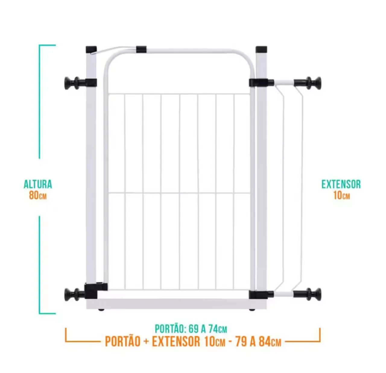 Portão de Proteção 2 unid. + kit de peças 