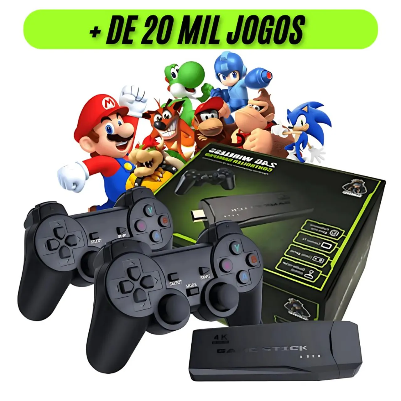 Console com 20.000 jogos + 2 controles