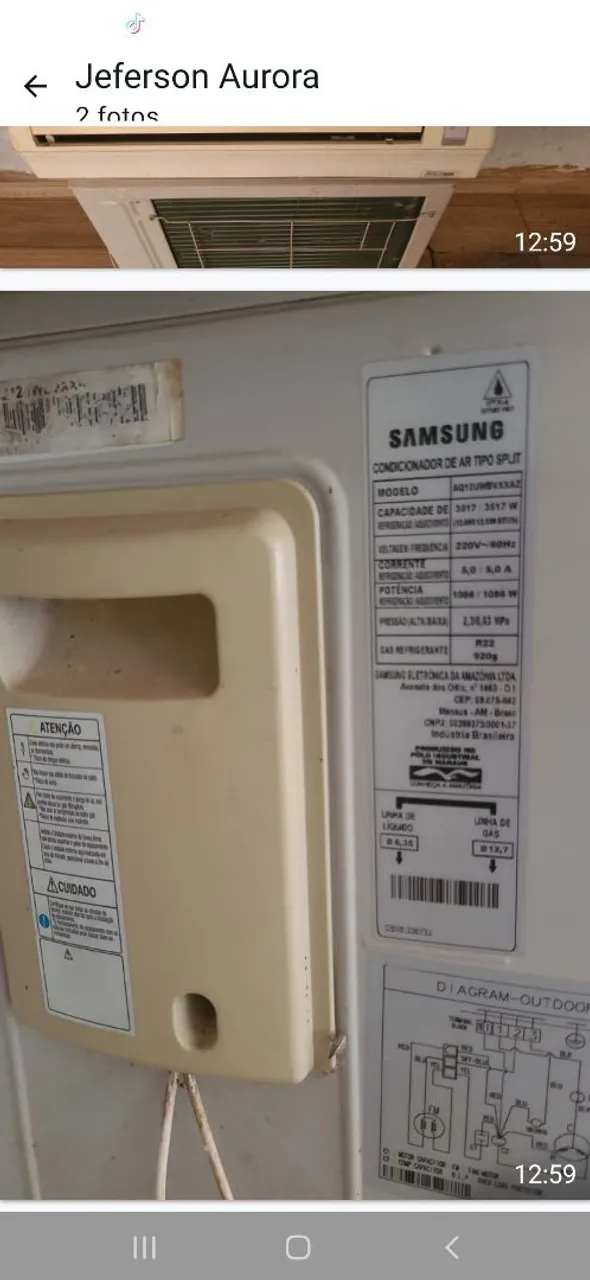 Ar Condicionado Split Samsung12 mil btus