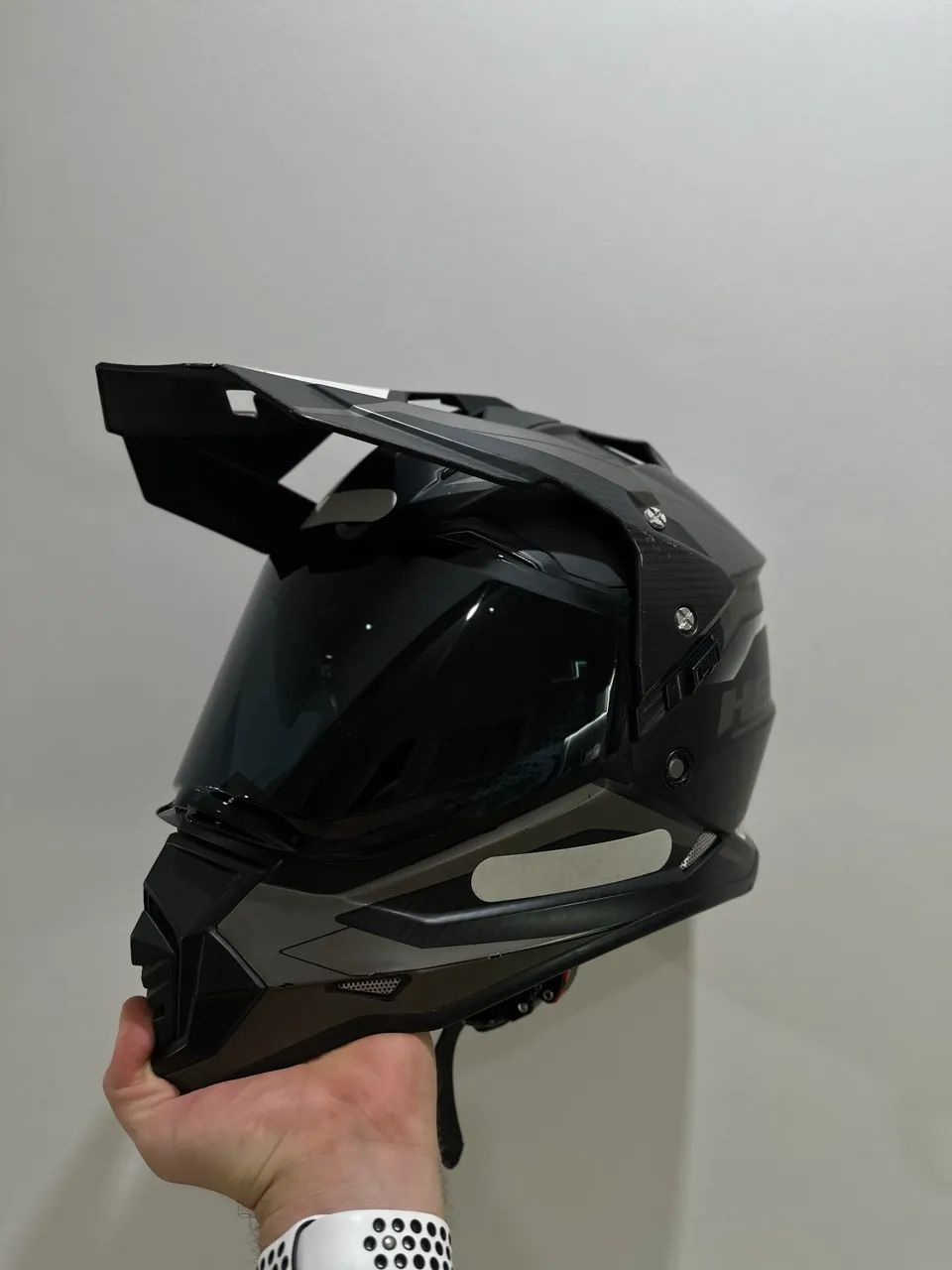 Capacete Helt Cross Vision Glass Titanium 2 Viseiras 1 Fumê