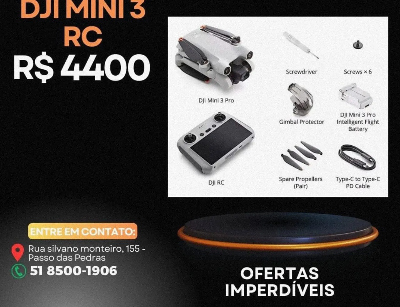 Drone DJI Mini 3 RC - Novo