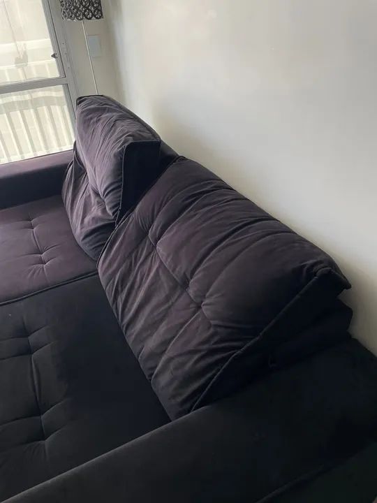 Sofá retrátil e reclinável preto - Foto 3