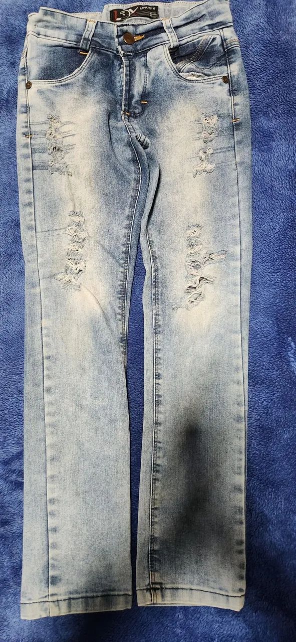 Calças infantis jeans e sarja slim - Foto 4